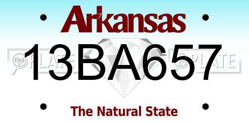 13BA657 Arkansas License Plate