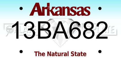 13BA682 Arkansas License Plate