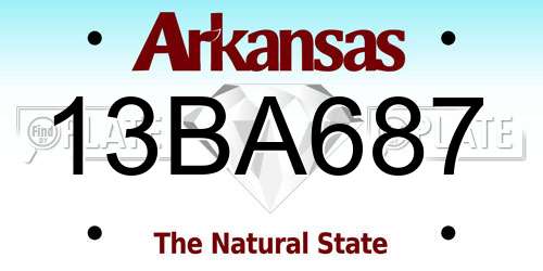 13BA687 Arkansas License Plate