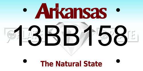 13BB158 Arkansas License Plate