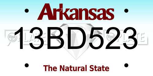 13BD523 Arkansas License Plate