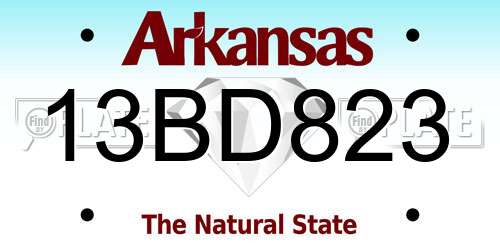 13BD823 Arkansas License Plate