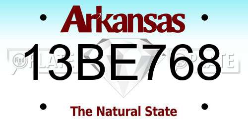 13BE768 Arkansas License Plate