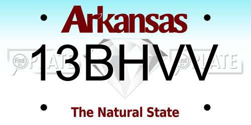 13BHVV Arkansas License Plate
