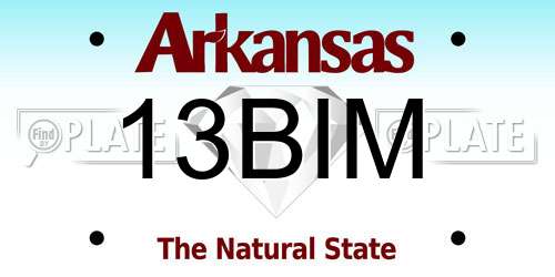 13BIM Arkansas License Plate