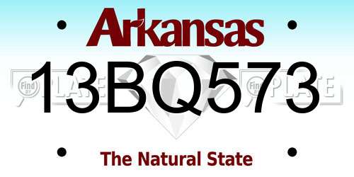 13BQ573 Arkansas License Plate