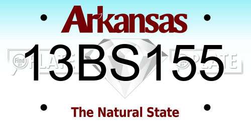 13BS155 Arkansas License Plate