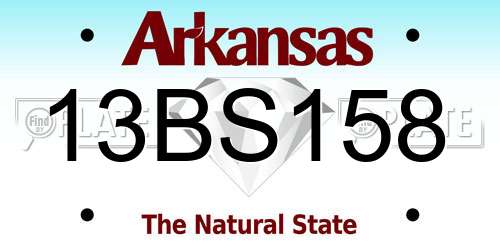 13BS158 Arkansas License Plate