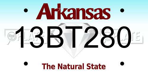 13BT280 Arkansas License Plate