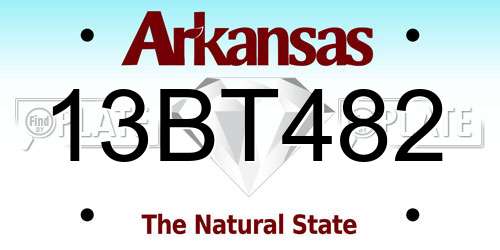 13BT482 Arkansas License Plate