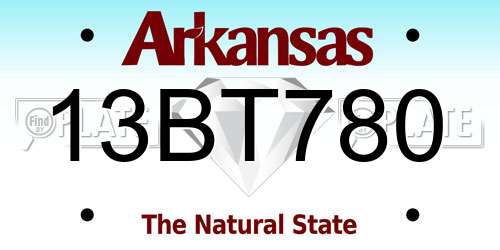 13BT780 Arkansas License Plate