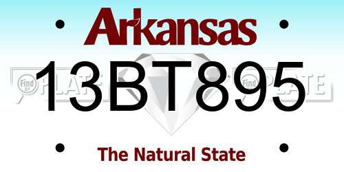 13BT895 Arkansas License Plate