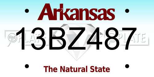 13BZ487 Arkansas License Plate