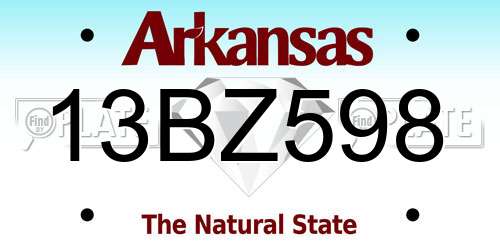 13BZ598 Arkansas License Plate