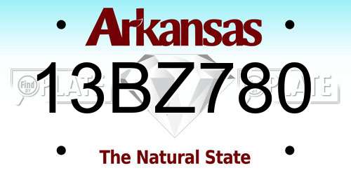13BZ780 Arkansas License Plate