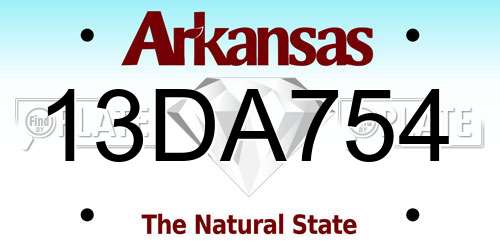 13DA754 Arkansas License Plate