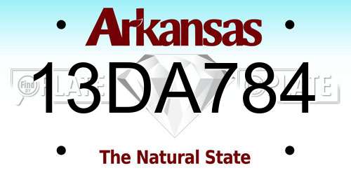 13DA784 Arkansas License Plate