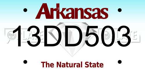 13DD503 Arkansas License Plate