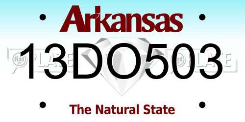 13DO503 Arkansas License Plate