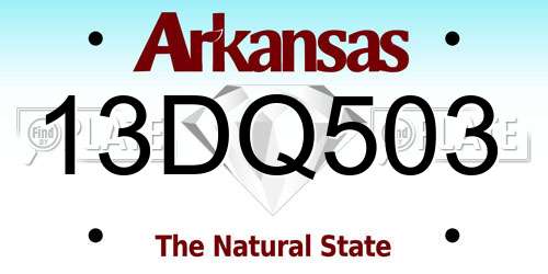 13DQ503 Arkansas License Plate