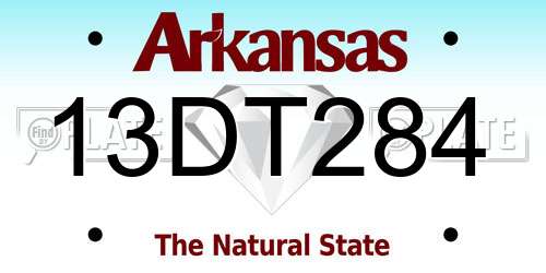13DT284 Arkansas License Plate