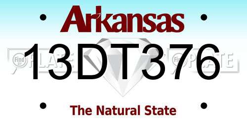 13DT376 Arkansas License Plate