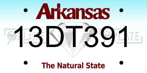13DT391 Arkansas License Plate