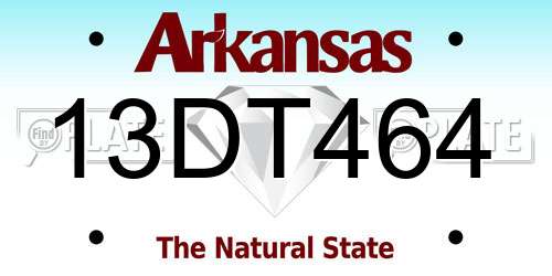 13DT464 Arkansas License Plate