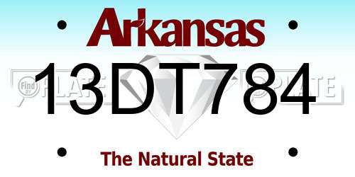 13DT784 Arkansas License Plate