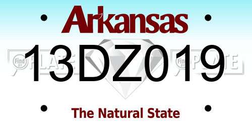 13DZ019 Arkansas License Plate