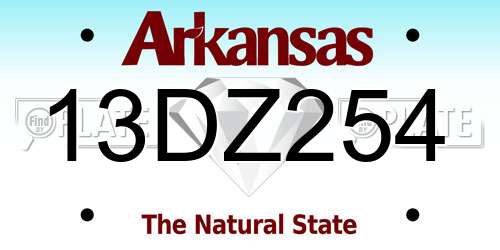 13DZ254 Arkansas License Plate