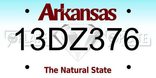 13DZ376 Arkansas License Plate