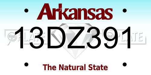 13DZ391 Arkansas License Plate