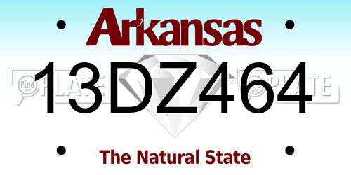 13DZ464 Arkansas License Plate