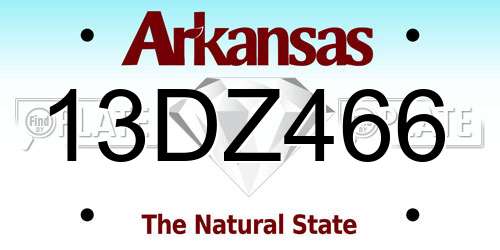 13DZ466 Arkansas License Plate