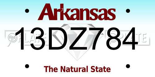 13DZ784 Arkansas License Plate