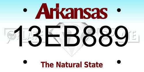13EB889 Arkansas License Plate