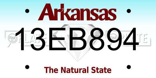 13EB894 Arkansas License Plate