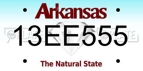 13EE555 Arkansas License Plate
