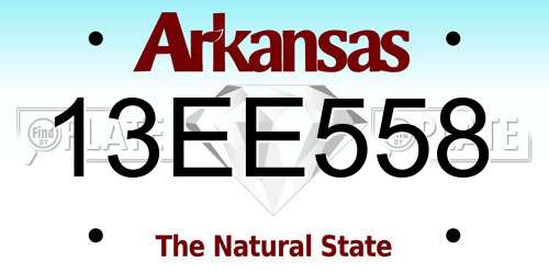 13EE558 Arkansas License Plate