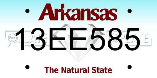 13EE585 Arkansas License Plate