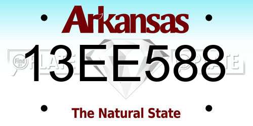13EE588 Arkansas License Plate