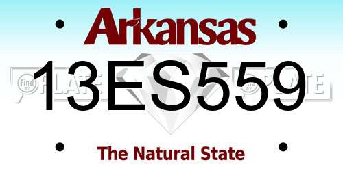 13ES559 Arkansas License Plate