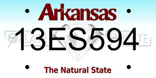 13ES594 Arkansas License Plate