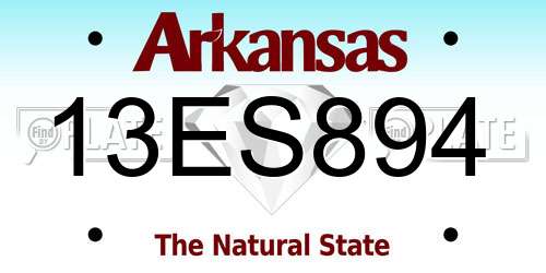13ES894 Arkansas License Plate