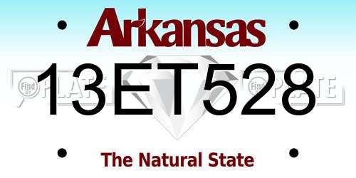 13ET528 Arkansas License Plate