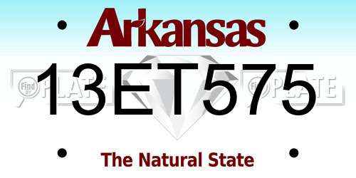 13ET575 Arkansas License Plate