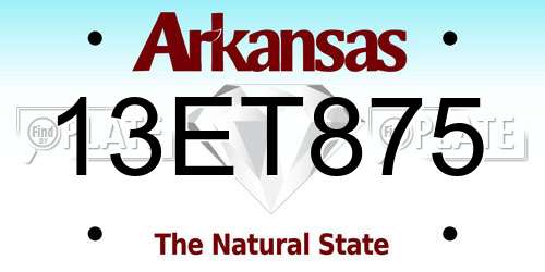 13ET875 Arkansas License Plate
