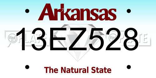 13EZ528 Arkansas License Plate
