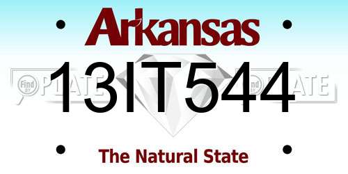 13IT544 Arkansas License Plate